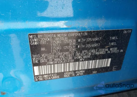 2019 Toyota Rav4 Xle z USA, uszkodzony, nr VIN JTMW1RFV2KJ014168